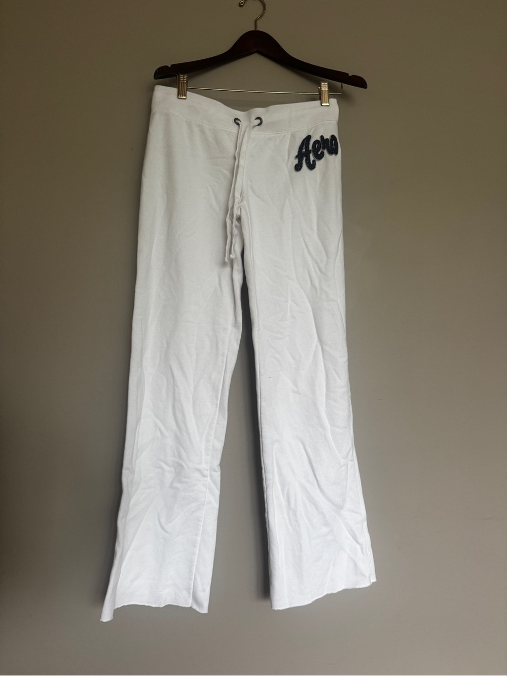 Aeropostale White Sweatpants with Navy 'Aero' Script